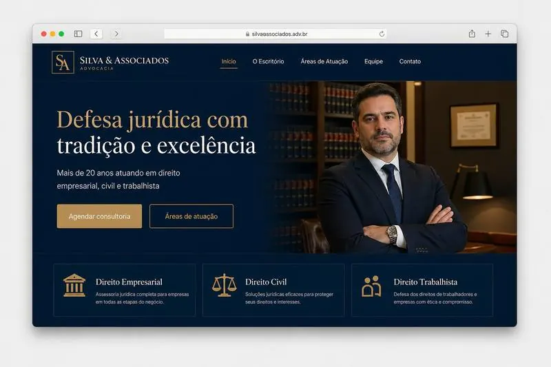 Site institucional para advogados e escritórios