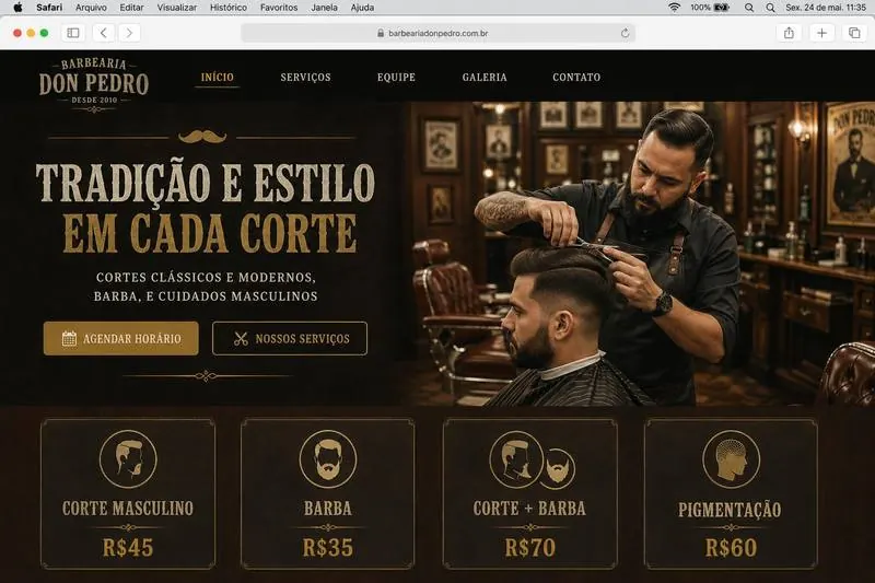Site para barbearias com agendamento online