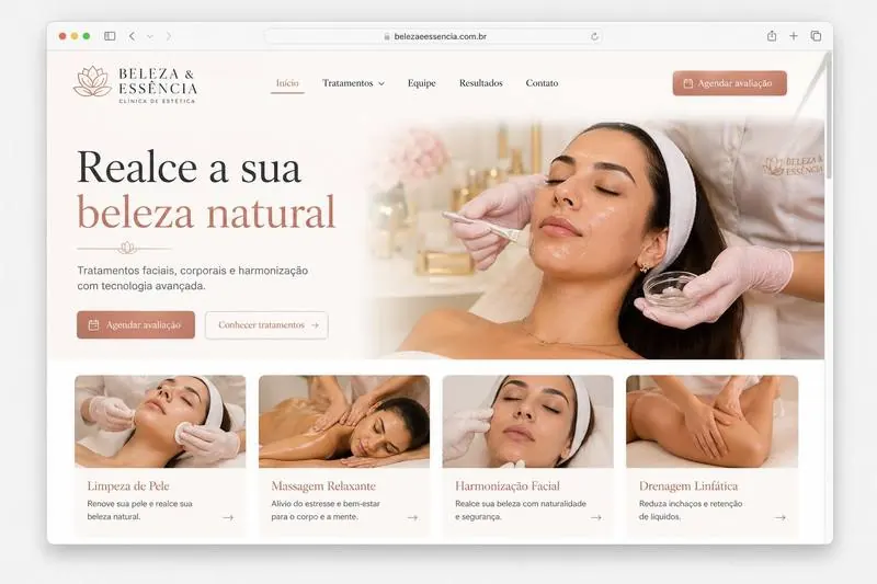 Site para clínicas de estética e spas