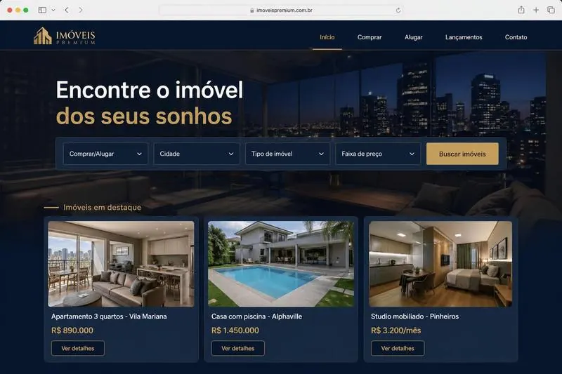 Site para imobiliárias e corretores