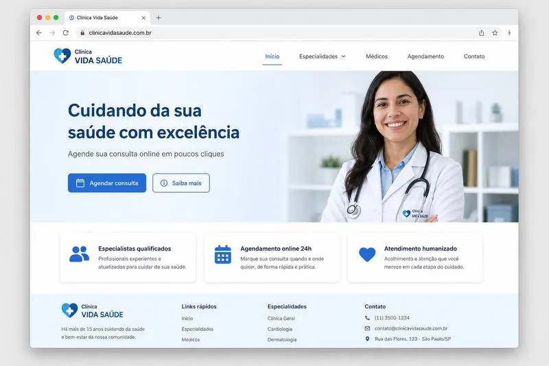 Clínica Vida Saúde — site para médicos