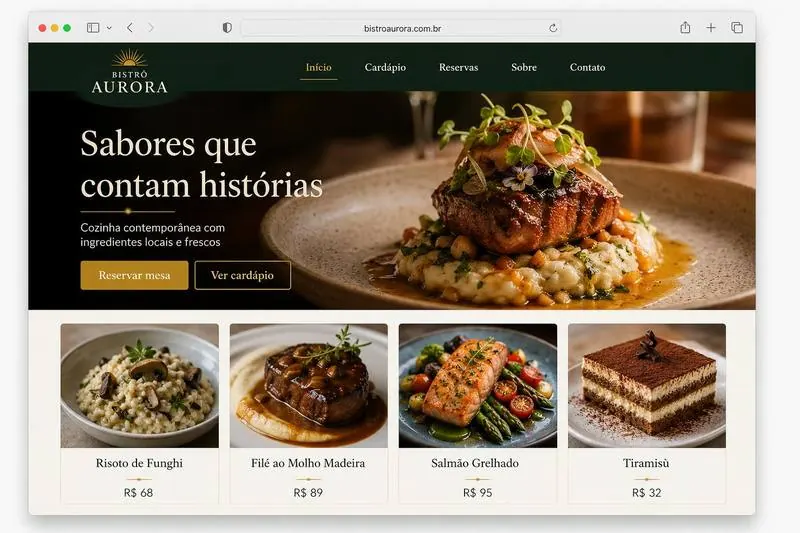 Site para restaurantes com cardápio digital